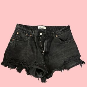 ZARA Black Denim Shorts